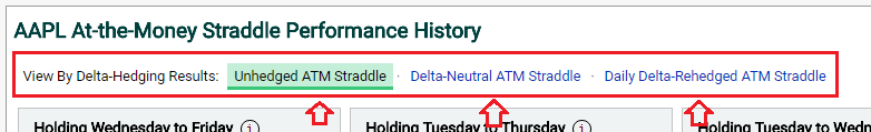 A screenshot of the delta hedging techniques available on this report