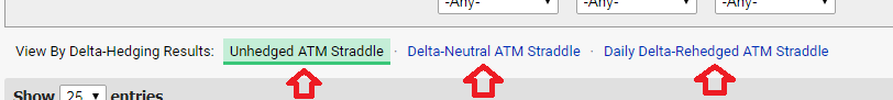 A screenshot of the delta hedging techniques available on this report